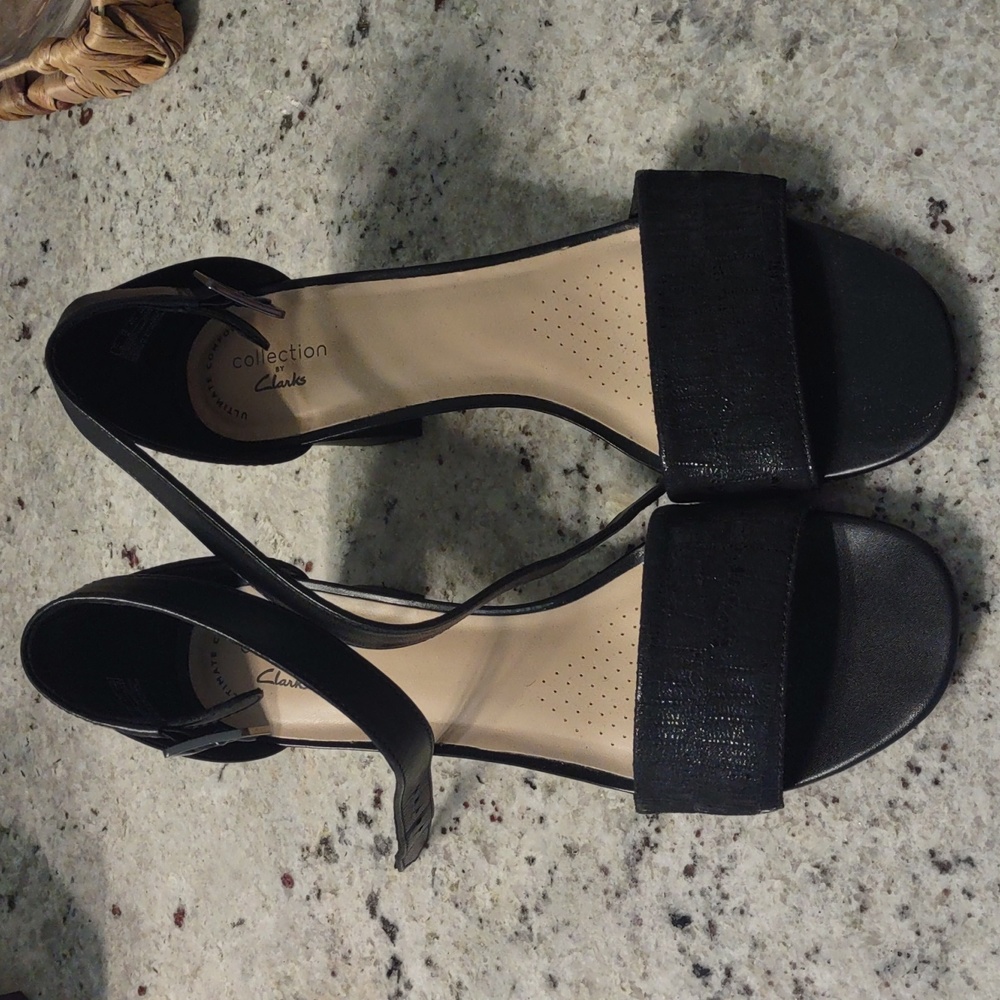 Clark's black heels